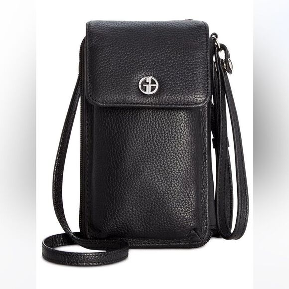 NWT GIANI BERNINI Softy Leather Tech Crossbody Wallet - Picture 1 of 5